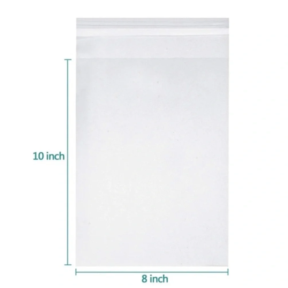 8x10”~25ct Clear Self Seal Poly Bags 📚🆕📚W/Free 25ct Thank You Stickers